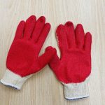 Găng tay len phủ sơn đỏ 1 mặt